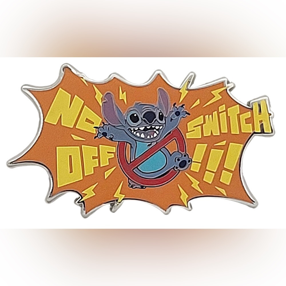 Disney Parks Lilo & Stitch "No Off Switch!" Stitch Trading Pin - Picture 1 of 2